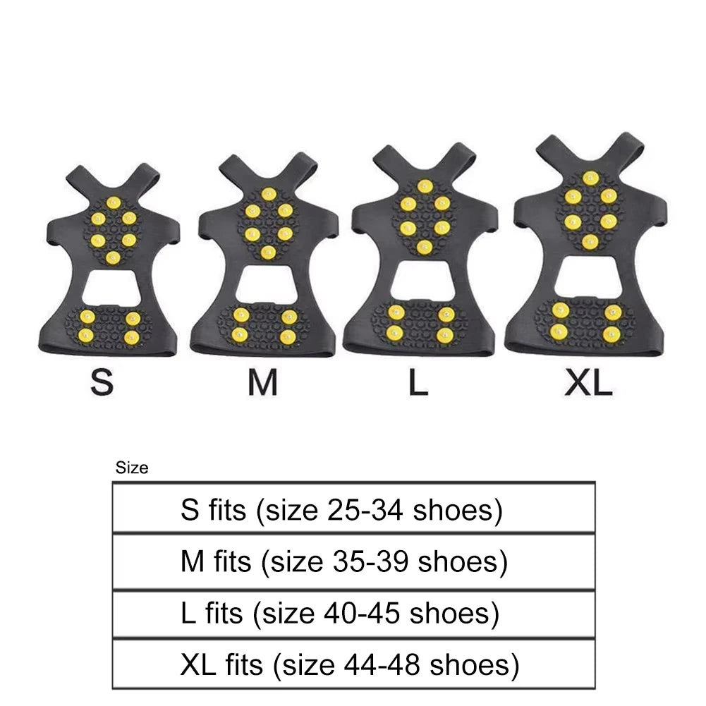 Ice Cleats for Shoes & Boots – 10-Stud Anti-Slip Snow Grips