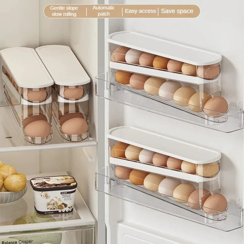 2-Tier Rolling Egg Dispenser for the Fridge – Space-Saving Organizer