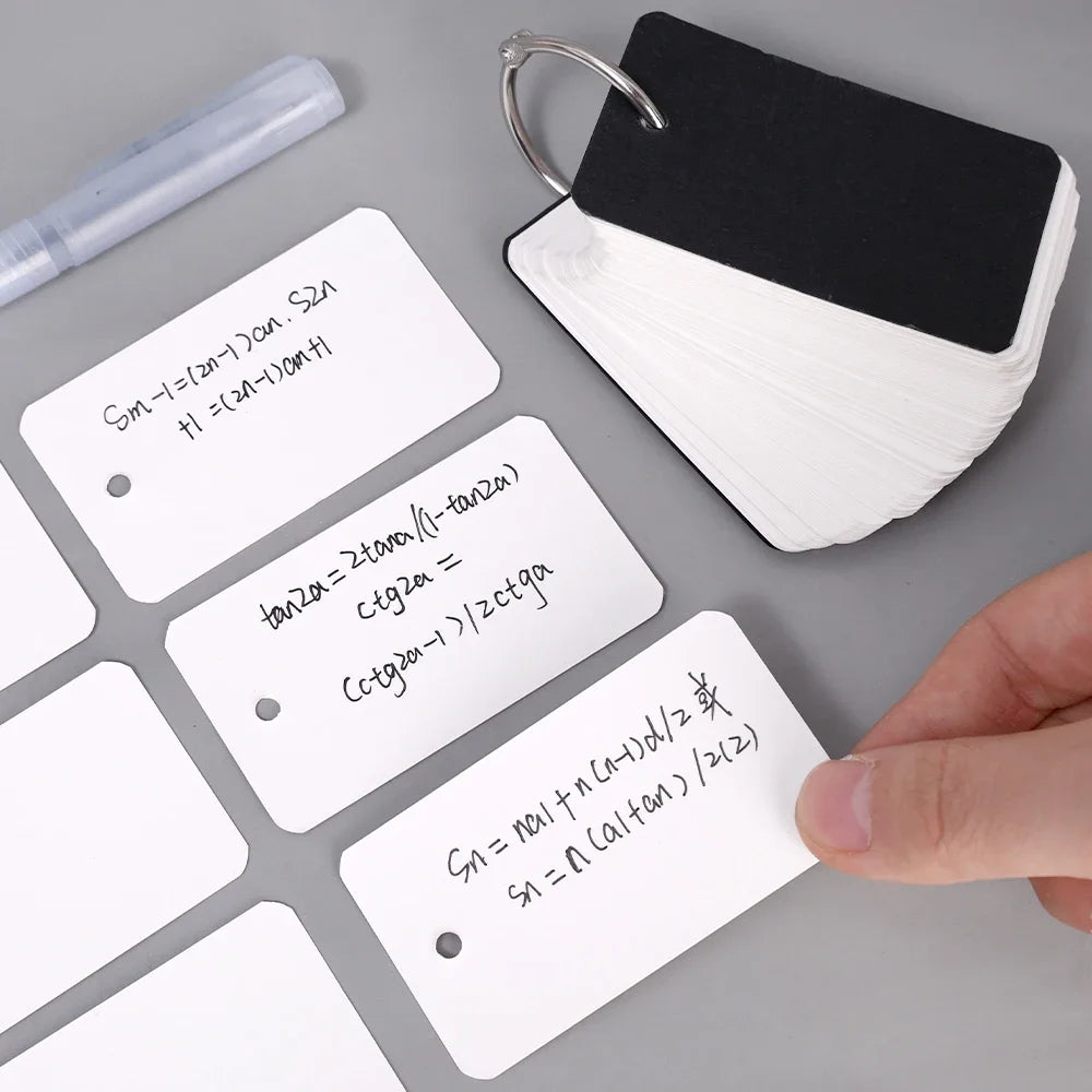 Kraft Paper Blank Flashcards with Binder Rings Spiral Notepads Detachable Kids Mini Notebooks Study Cards Book Kawaii Stationery