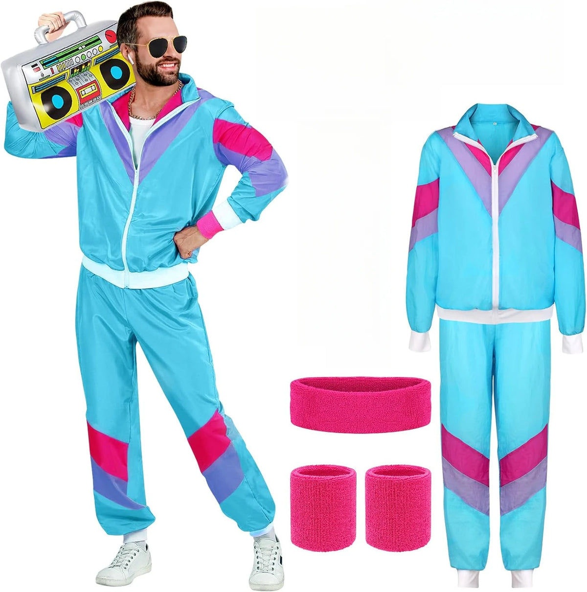 80s & 90s Retro Tracksuit Costume Set