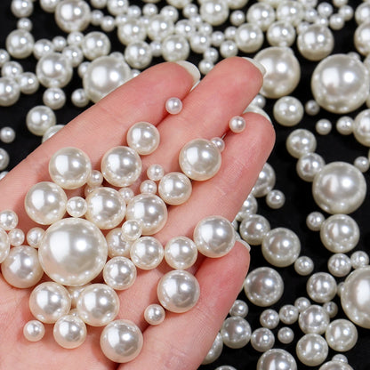 Perles en vrac pour bijoux DIY | Perles d'imitation en ABS blanc