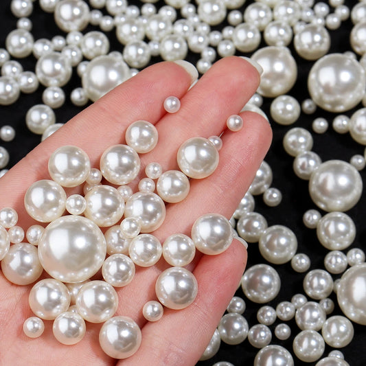 Loose Pearl Beads for DIY Jewelry | White ABS Imitation Pearls