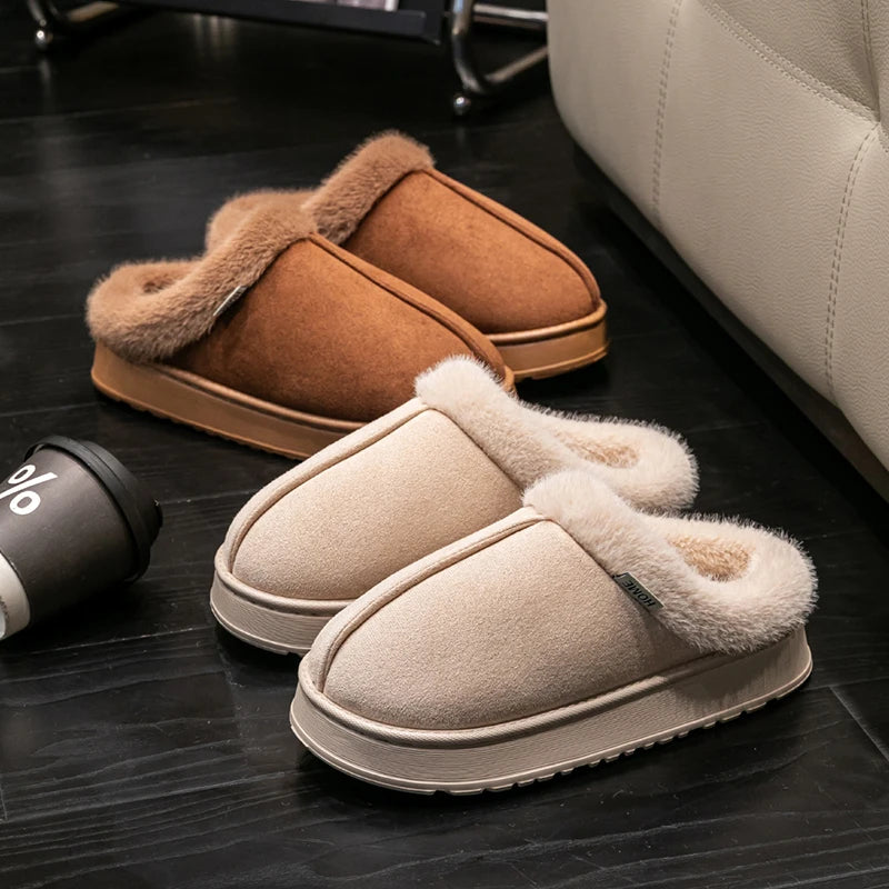 Women's Fluffy Winter Slippers – Warm Non-Slip House Slippers