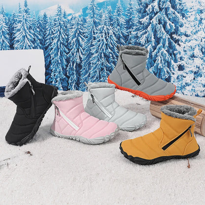 Botas de nieve de invierno para niños con puntera ancha y forro de felpa