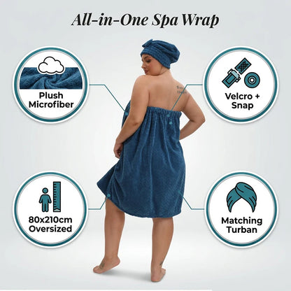 Tragbares Handtuch- & Haarkappe-Set für Damen – Größen M bis 4XL