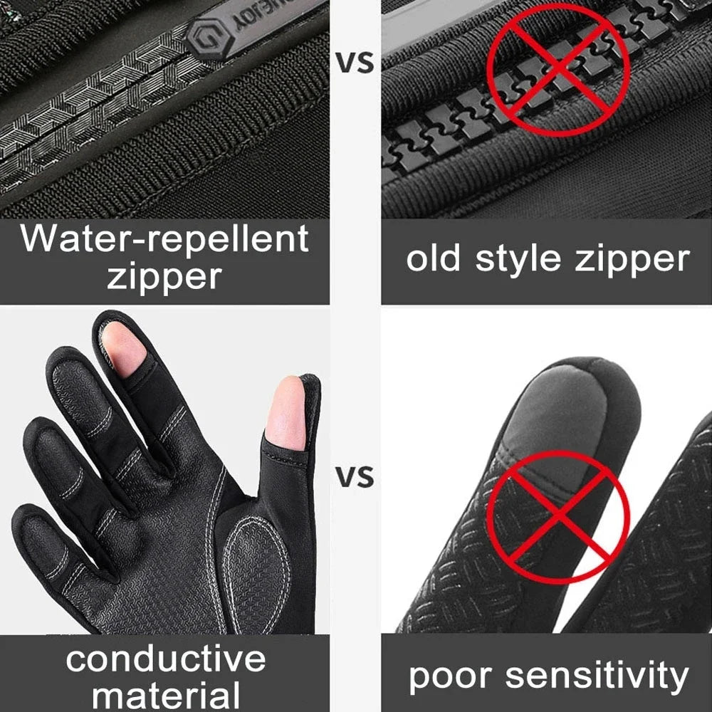 Flip-Finger Fishing Gloves – Fleece-Lined Touchscreen Winter Gloves