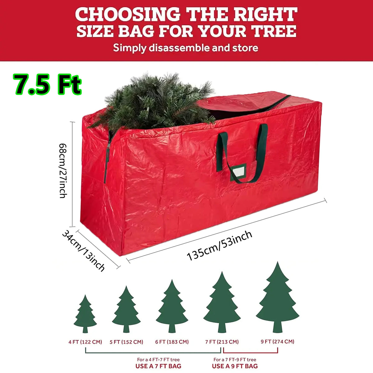 Christmas Tree Storage Bag – Fits Up to 9 ft Artificial Trees, with Handles