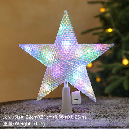 Glitzernder Stern als Christbaumspitze – 15 cm funkelnder Stern-Baumschmuck