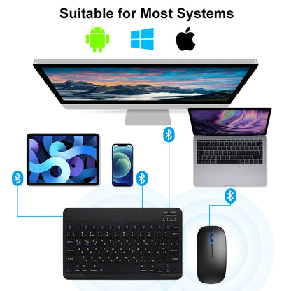 Bluetooth Keyboard & Mouse – Slim Wireless Set for Tablets & Laptops