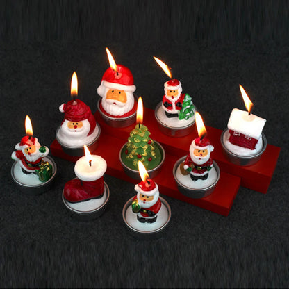 Weihnachtsfiguren-Kerzen 3er-Pack | Weihnachtsmann, Schneemann & festliche Motive | 6 Farben | Weihnachts- & Hochzeitsdekoration