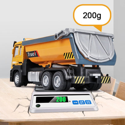 1:50 Die-Cast Dump Truck – Pull-Back Toy with Lights & Sounds