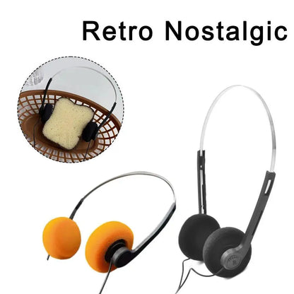 Retro Wired On-Ear Headphones – Lightweight Vintage Style