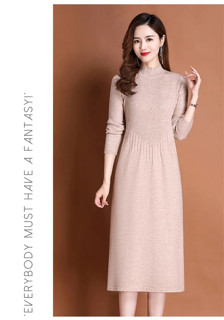 Women's Ankle-Length A-Line Dress with Appliqué