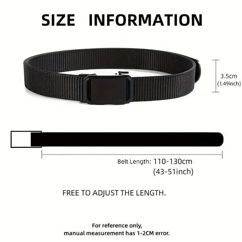 Automatic Buckle Canvas Belt for Men – Casual Outdoor & Work Belt