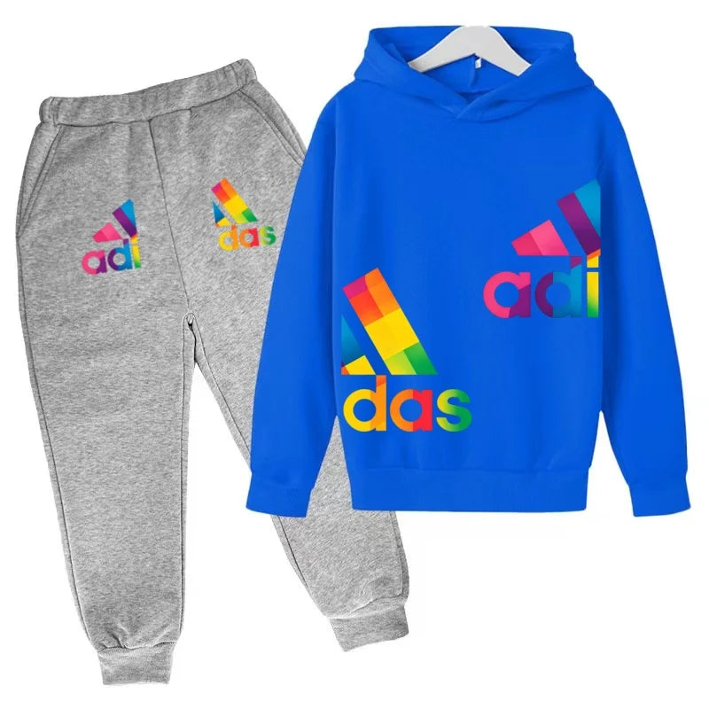 Kids' Printed Sweatshirt & Pants Set - 2-Piece Casual Sports Outfit, Ages 3-12