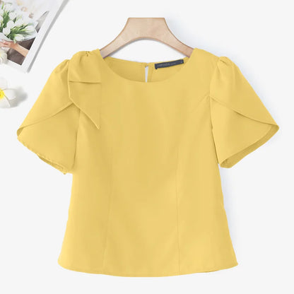Puffärmelbluse mit Schleifendetail