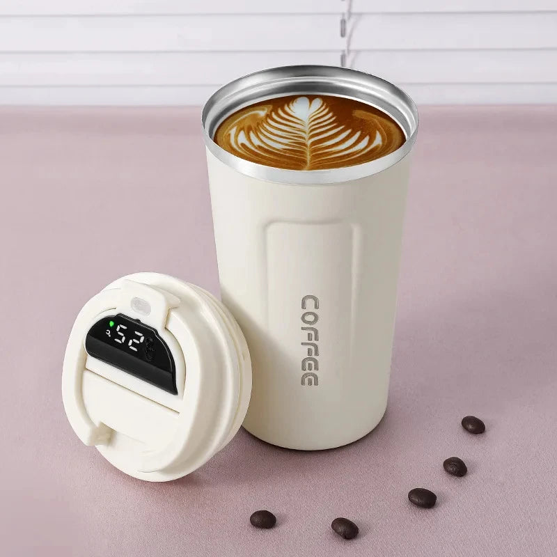 Smart Thermos Mug with Temperature Display – Stainless Steel