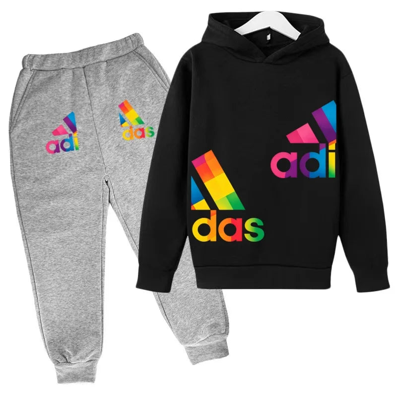 Kids' Printed Sweatshirt & Pants Set - 2-Piece Casual Sports Outfit, Ages 3-12