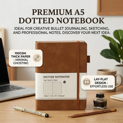 Quaderno A5 con copertina rigida Macaron – Pagine a puntini e righe, agenda business con elastico per la scuola