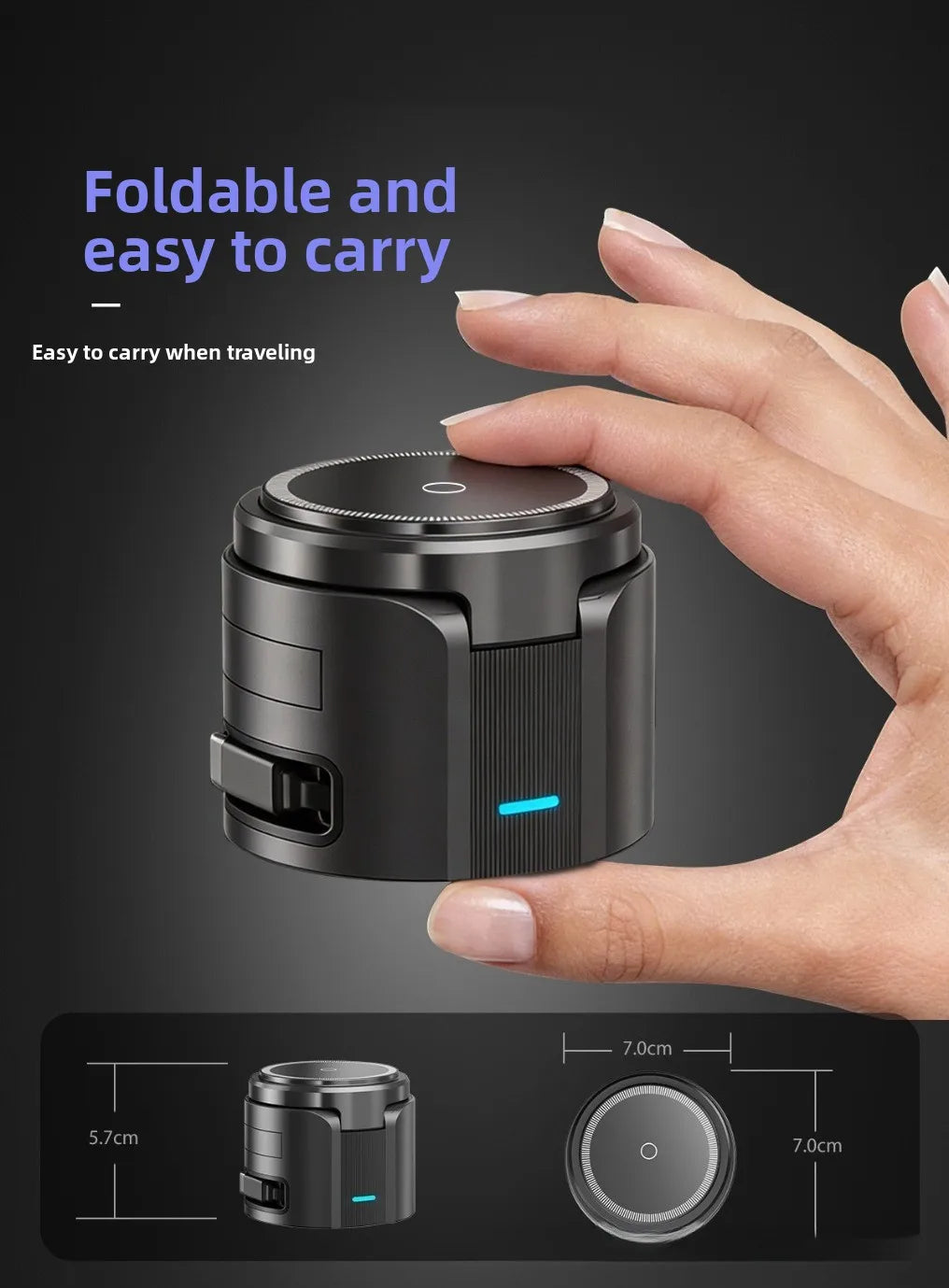 Foldable 3-in-1 Travel Wireless Charger for Phone, Watch & AirPods