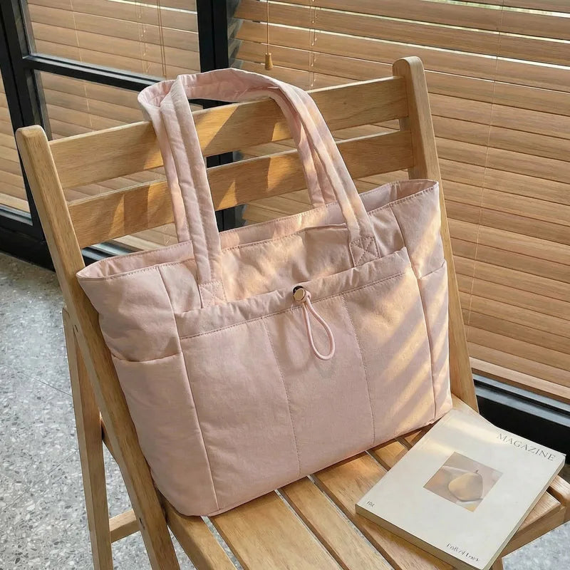 Women's Quilted Laptop Tote 13.3"-16" - Lightweight Travel Shoulder Bag