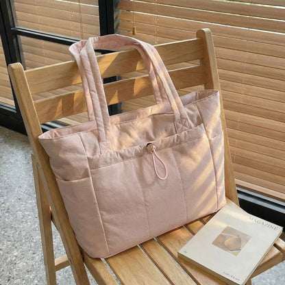 Borsa tote trapuntata da donna per laptop 13,3"-16" - Borsa a spalla da viaggio leggera