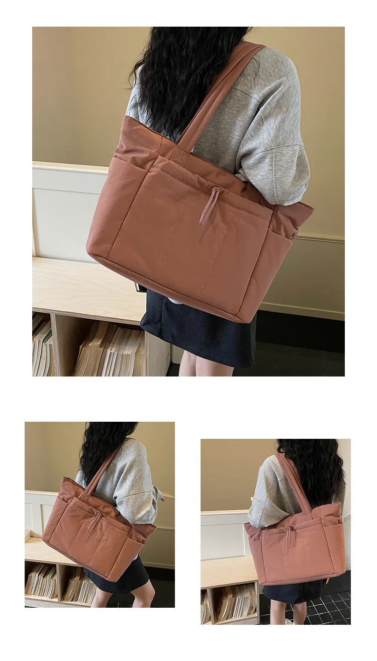 Women's Quilted Laptop Tote 13.3"-16" - Lightweight Travel Shoulder Bag