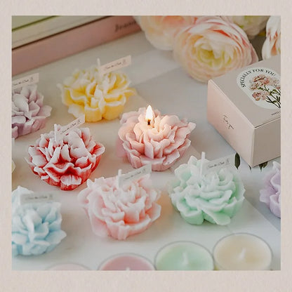 Candela artigianale in cera di soia a forma di garofano | 7 colori | Aromatica e profumata | Oggetto da foto per matrimoni, compleanni e feste
