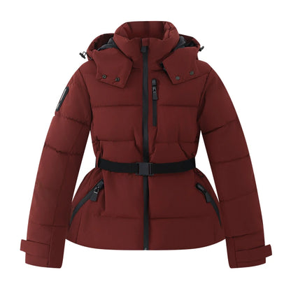Gesteppte Damenjacke mit Kapuze, Reißverschluss und Taschen