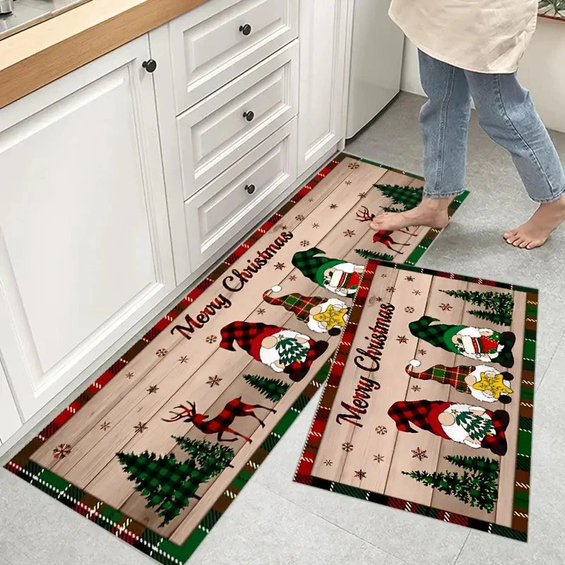 Christmas Cookie Kitchen Mat – Non-Slip, Washable