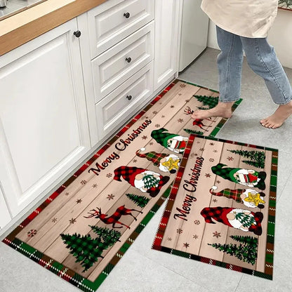 Christmas Cookie Kitchen Mat – Non-Slip, Washable