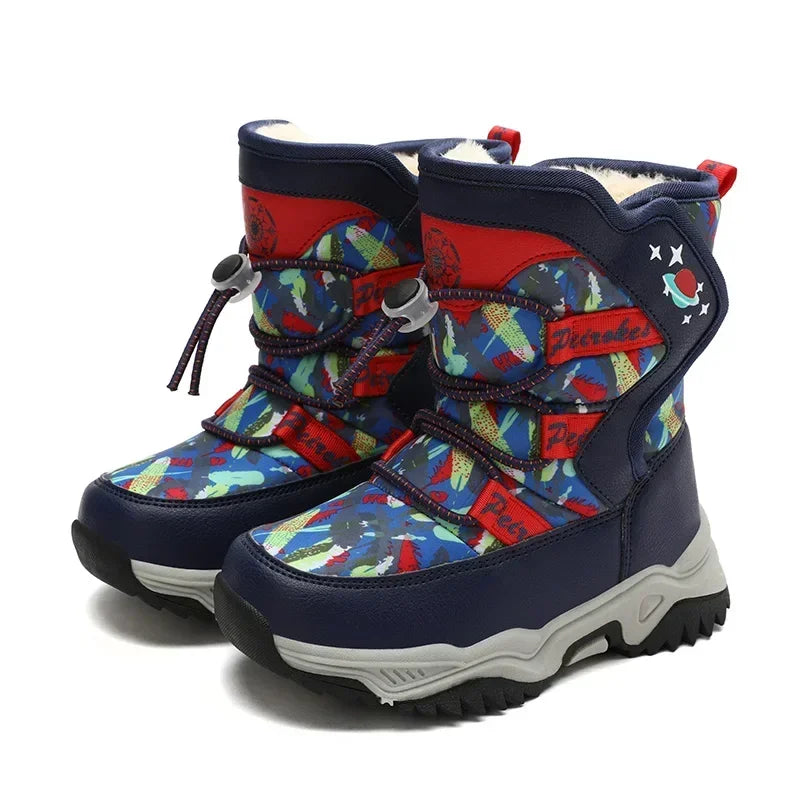 Kids' Slip-On Plush-Lined Winter Ankle Shoes