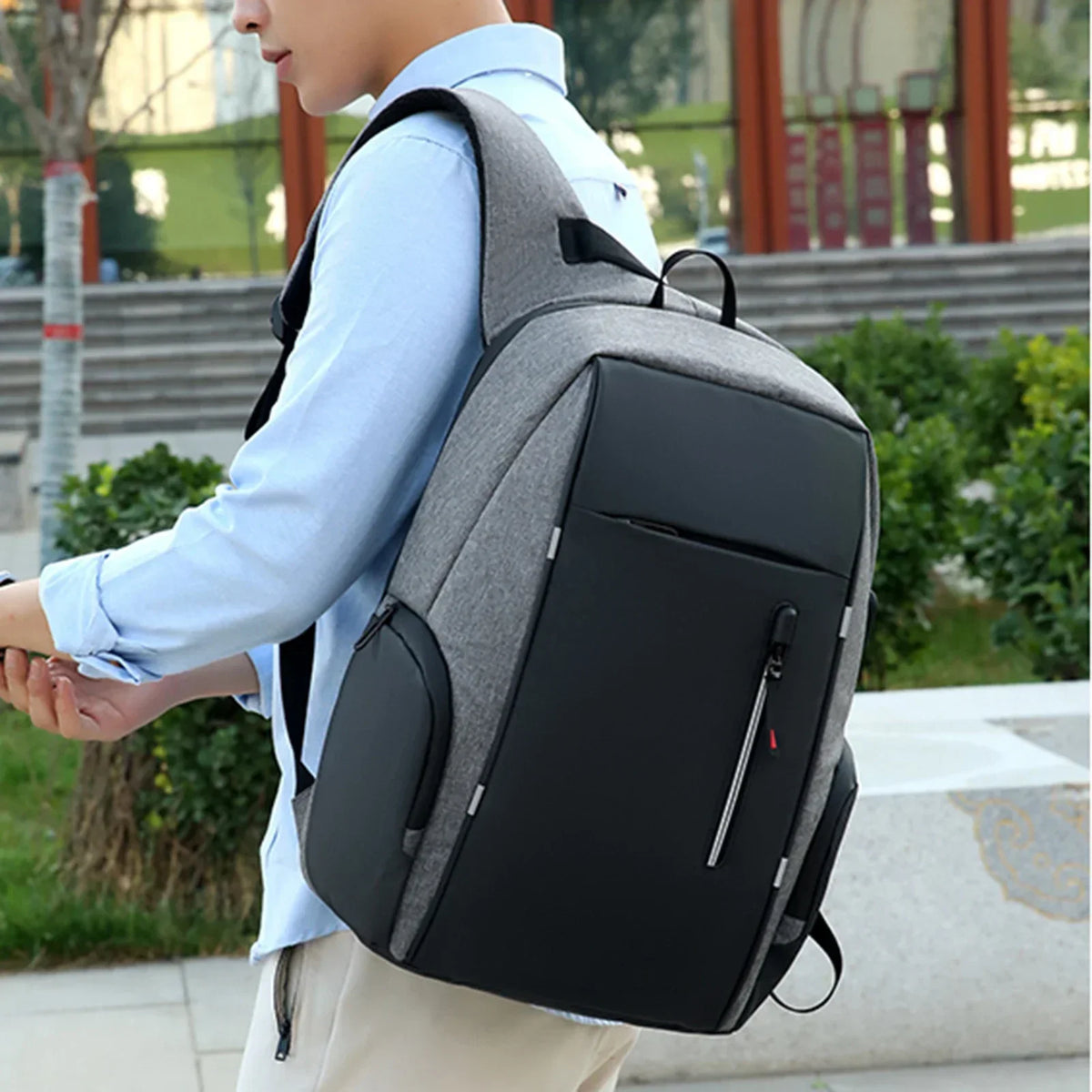 17" Laptop Backpack with USB Charging Port - Waterproof Travel Bag for Men & Women