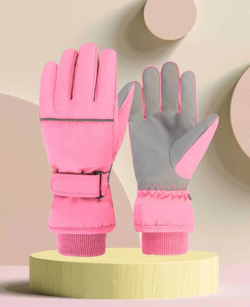 Kids' Insulated Ski Gloves – Plush-Lined Snow Gloves (Ages 4–13)