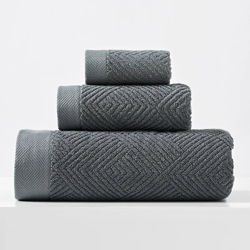 Soft Cotton 3-Piece Towel Set – Quick-Dry, 420 g
