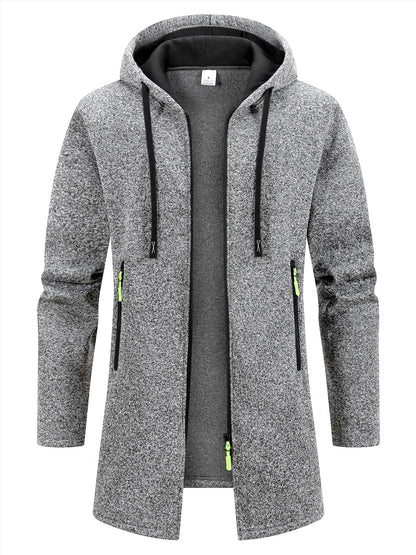 Kapuzenjacke für Herren mit Reißverschluss für den lässigen Lagenlook