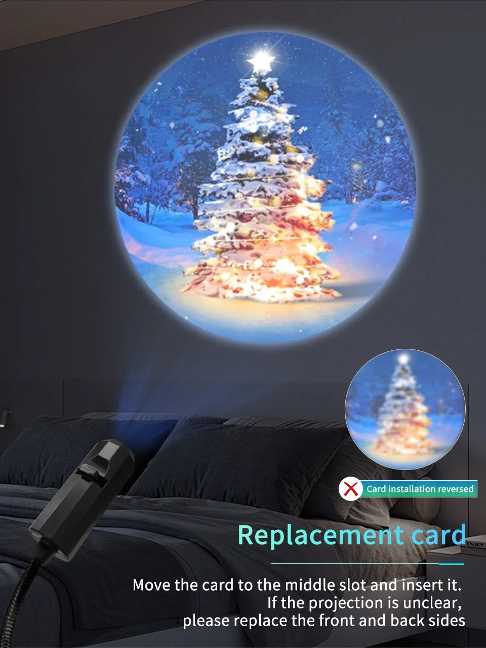 USB Projector Night Light – Christmas, Halloween & Planet Film Discs