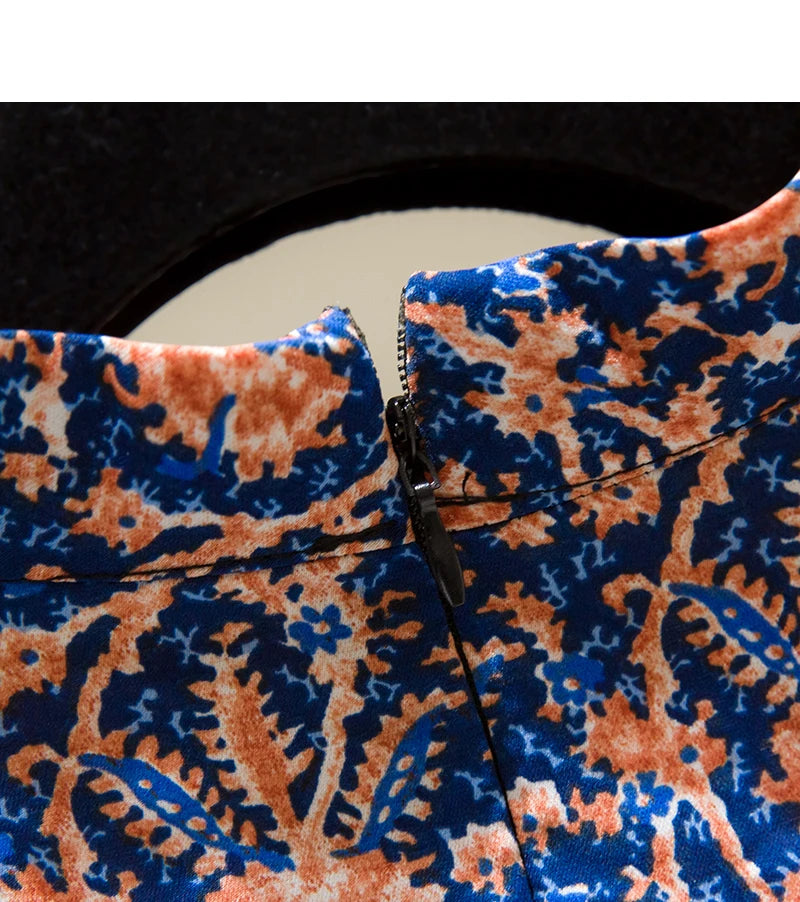 Floral Print Vintage Chiffon Stand Collar Lantern Sleeve Pullover Women's Blouse Shirt Casual Female Clothing Tops Fashion 2024