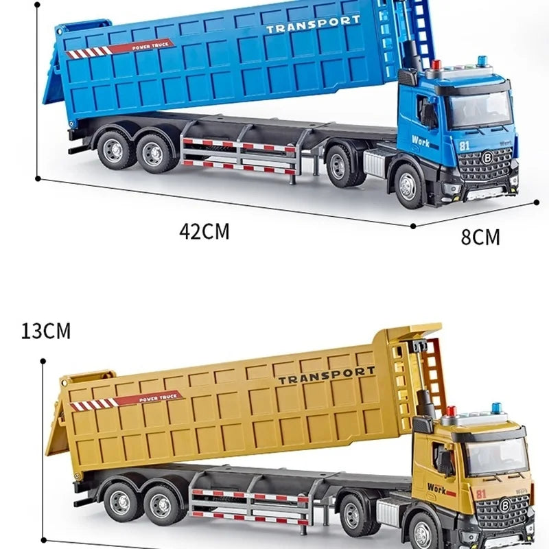 42 cm Alloy Semi-Trailer Dump Truck – Large Construction Toy