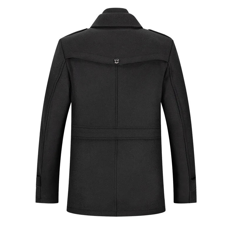 Men's Casual Business Woolen Overcoat Double-Collar Cold-Resistant Jacket Fashionable Autumn Winter 2025