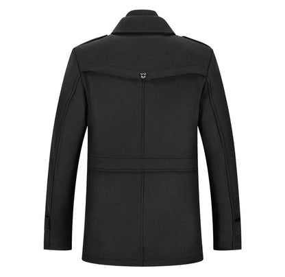 Abrigo largo de poliéster para hombre Rindu con cuello desmontable