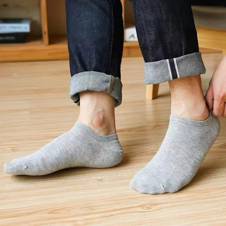 Men's Thin Low-Cut Socks – 10 Pairs, Breathable Everyday Ankle Socks