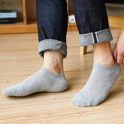 Men's Thin Low-Cut Socks – 10 Pairs, Breathable Everyday Ankle Socks