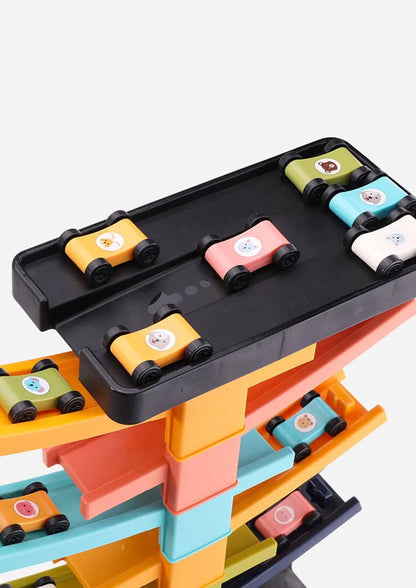 Race Track Car Ramp Toy – Gliding Rail Racing Set for Toddlers