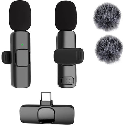 Micrófono Lavalier inalámbrico para iPhone y teléfonos con USB-C – 1 o 2 micrófonos