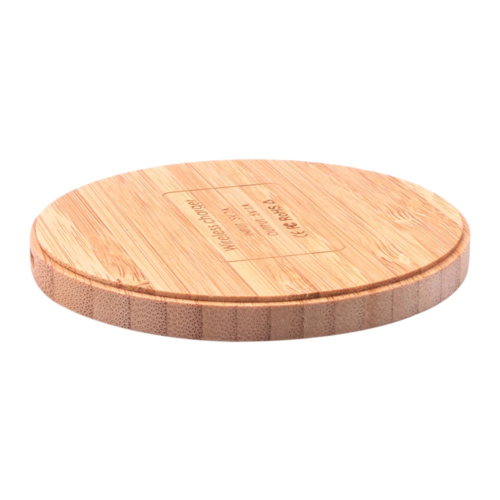 Wood-Style 5W Wireless Charging Pad for Phones