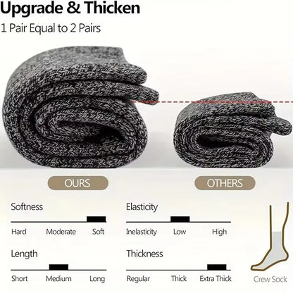 Men's Thick Winter Socks – Warm Terry-Lined Crew Socks, 3 or 5 Pairs