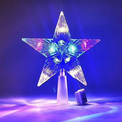 Glitzernder Stern als Christbaumspitze – 15 cm funkelnder Stern-Baumschmuck