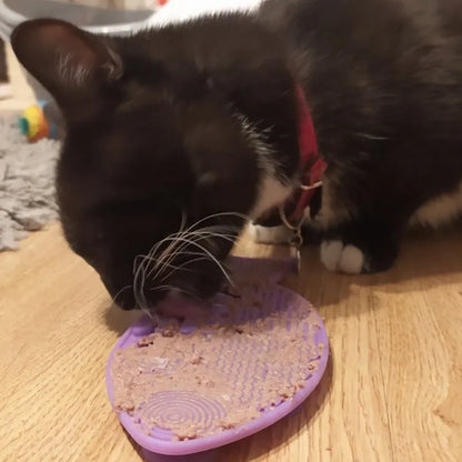 Lick Mat for Cats & Small Dogs – Suction-Cup Slow Feeder