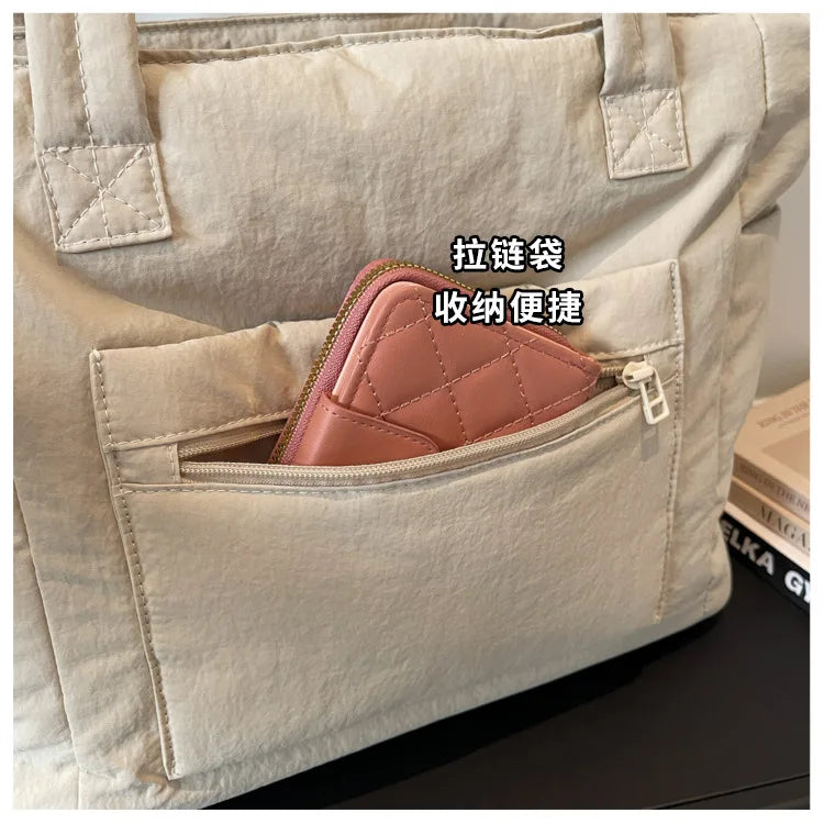 Women's Quilted Laptop Tote 13.3"-16" - Lightweight Travel Shoulder Bag